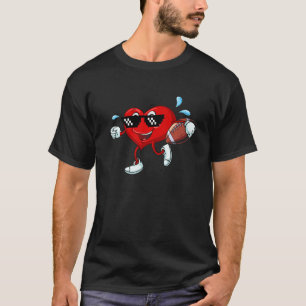 Hecht Playing American Football Valentinstag Spo T-Shirt