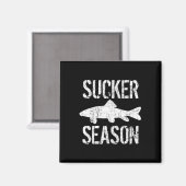 Hechtfischen Sauger Saison Hecht Magnet (Vorderseite/Rückseite)