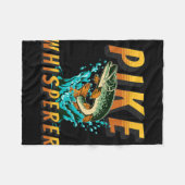 Hechtflüsterer Nordhecht Angler Jäger Fleecedecke (Vorderseite (Horizontal))