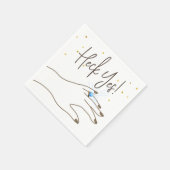 Heck ja! Partei für weibliche Hand und Ring-Engage Serviette (Ecke)