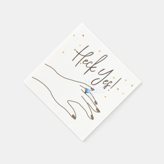 Heck ja! Partei für weibliche Hand und Ring-Engage Serviette (Ecke)