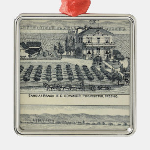 Hecken-Reihen-Weinberg, Fresno Silbernes Ornament