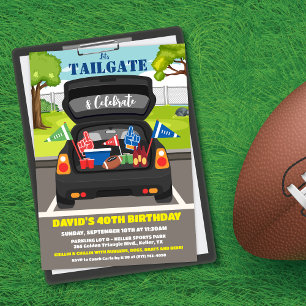 Heckklappen-Auto-Football-Spiel BBQ Bier Tailgate- Einladung