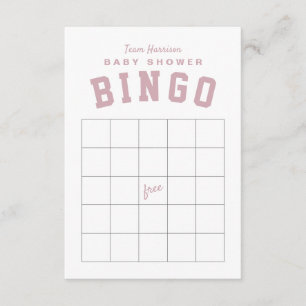 Heckklappen-Thema rosa Babyparty BINGO-Karte Einladung