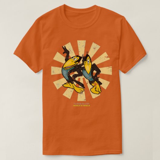 Heckle und Jeckle Retro Japanisch 1 T-Shirt (Design vorne)