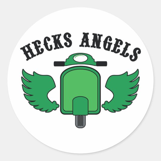 Heck's Angels Runder Aufkleber (Vorderseite)