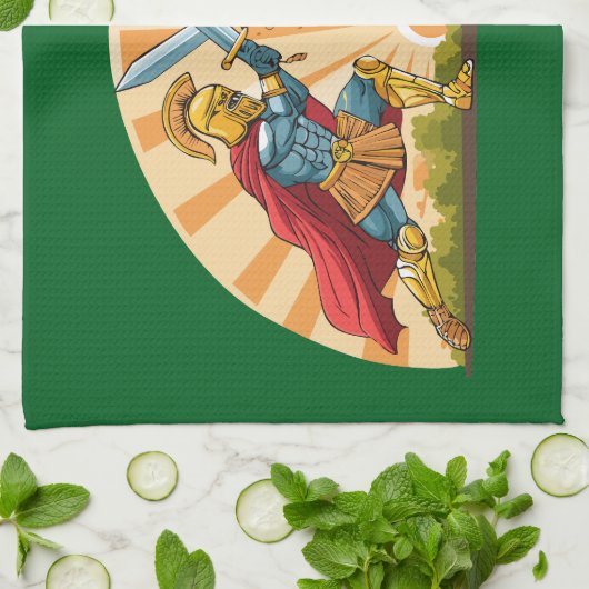 Hector and Achilles Geschirrtuch (Gefaltet)