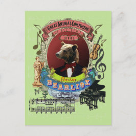 Hector Bearlioz Bear Animal Composer Berlioz Postkarte