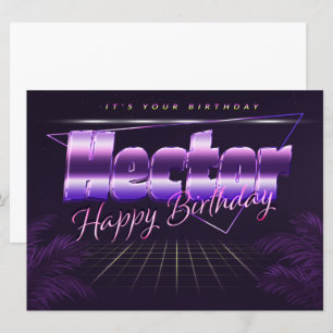 Hector Name Vorname lila retro Karte Geburtstag