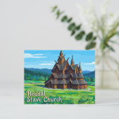 Heddal-Stabkirche Norwegen Postkarte (Stehend Vorderseite)