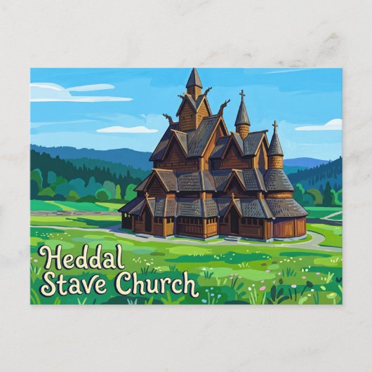 Heddal-Stabkirche Norwegen Postkarte (Vorderseite)