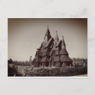 Heddal stave church postkarte