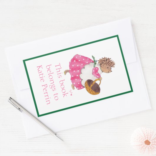 Heddy Igel Buchzeichen Rechteckiger Aufkleber (Umschlag)