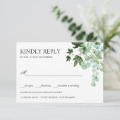 Hedera | EIGENE Blätter WEDING RSVP MEAL WAICE Karte (Stehend Vorderseite)