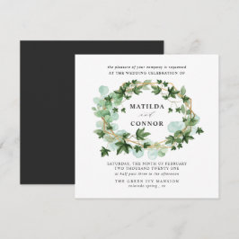 Hedera | Gray Ivy Frame Botanical Wedding Einladung