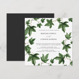 Hedera | Green Ivy Blätter Gray Botanical Wedding Einladung