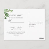 Hedera | Ivy Blätter Botanical Wedding RSVP Postkarte (Rückseite)