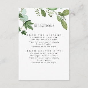 Hedera   Ivy Blätter Chic WEDDING Directions Begleitkarte
