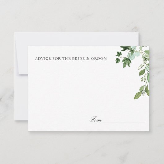 Hedera | Ivy Blätter Gray Wedding Advice oder Reze Einladung (Vorderseite)