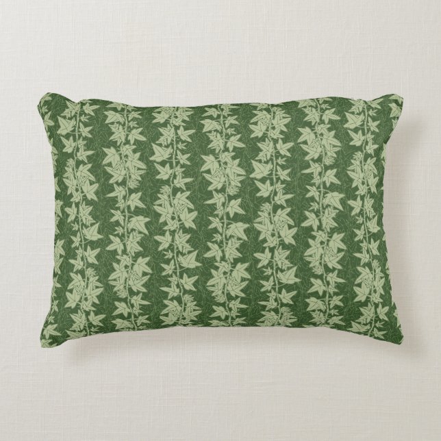Hedera Ivy Vines - botanisch grünes L_D Muster. Dekokissen (Vorderseite)