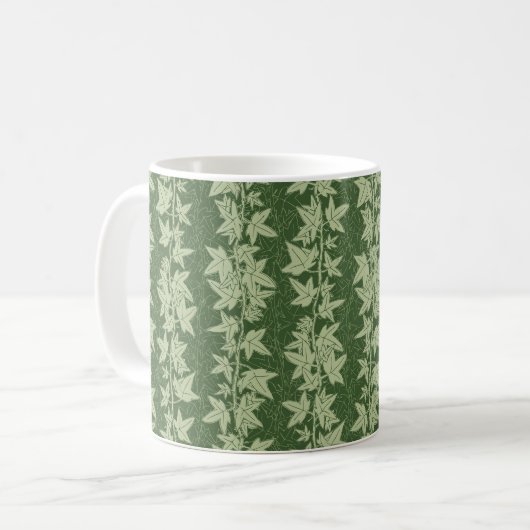 Hedera Ivy Vines - botanisch grünes L_D Muster. Kaffeetasse (Vorderseite Links)