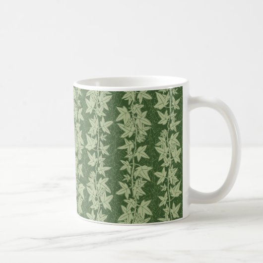 Hedera Ivy Vines - botanisch grünes L_D Muster. Kaffeetasse (Rechts)