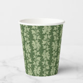 Hedera Ivy Vines - botanisch grünes L_D Muster. Pappbecher (Rückseite)