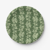 Hedera Ivy Vines - botanisch grünes L_D Muster. Pappteller (Vorderseite)