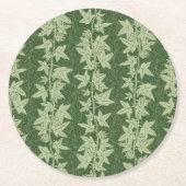 Hedera Ivy Vines - botanisch grünes L_D Muster. Runder Pappuntersetzer (Vorderseite)