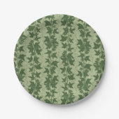 Hedera Ivy Vines - botanisches grünes D_L Muster. Pappteller (Vorderseite)