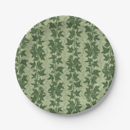 Hedera Ivy Vines - botanisches grünes D_L Muster. Pappteller