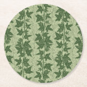 Hedera Ivy Vines - botanisches grünes D_L Muster. Runder Pappuntersetzer (Vorderseite)