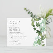 Hedera | Moderne IVY Green Garden Botanische Hochz Einladung (Stehend Vorderseite)