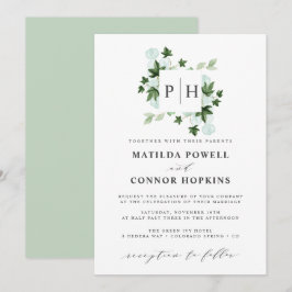 Hedera Monogram | Ivy Eucalyptus Botanical Wedding Einladung