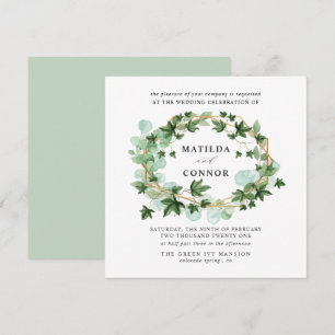 Hedera   Sage Ivy Frame Botanische Hochzeit Einladung