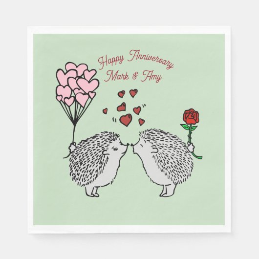 Hedge Hog Jubiläum Partys Napkins Serviette (Vorderseite)