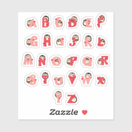 Hedge Hugs Alphabet Stickers | Cute Hedgehog Lette Aufkleber (Blatt)