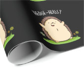 Hedge Hugs Funny Igel Pun Dark BG Geschenkpapier (Rolleneckpunkt)