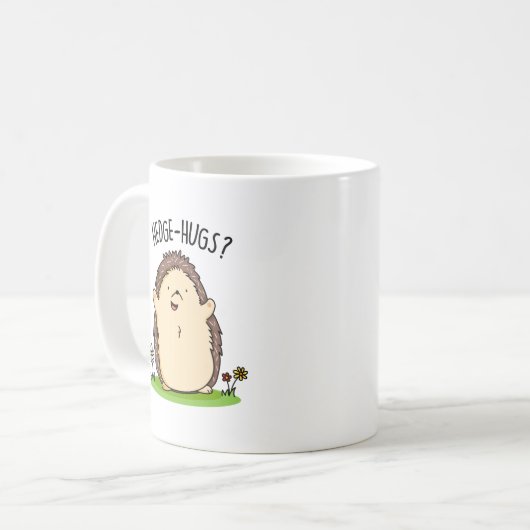 Hedge Hugs Funny Igel Pun Kaffeetasse (Vorderseite Links)