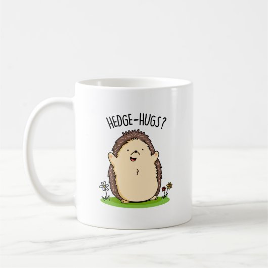 Hedge Hugs Funny Igel Pun Kaffeetasse (Links)