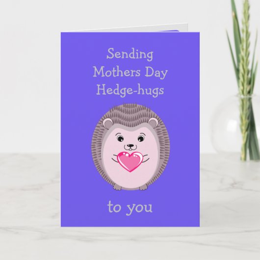 Hedge-Hugs für Mütter Day Igel mit Herzkarte Karte (Vorderseite)