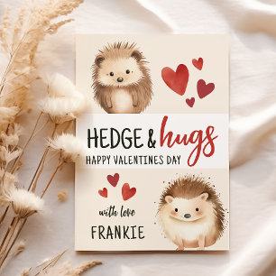 Hedge & Hugs Igel   Valentinstag im Klassenzimmer Feiertagskarte