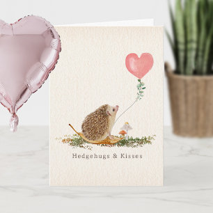 Hedge Hugs & Kisses Igel Mushroom Valentine Karte