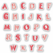 Hedge Hugs Lowercase Alphabet Stickers | Cute Hedg Aufkleber (Vorderseite)