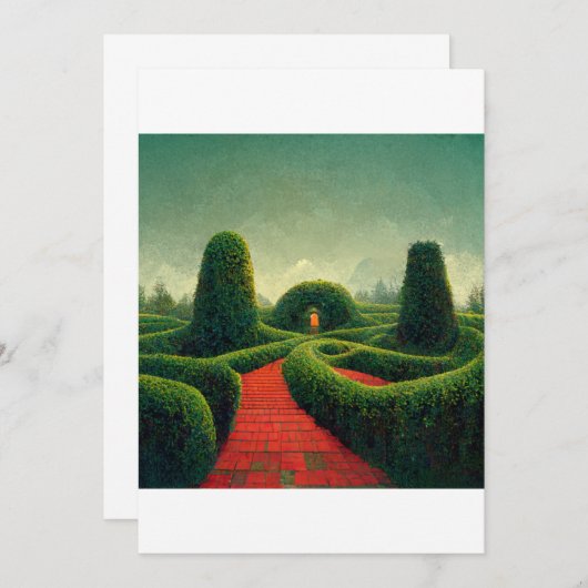 Hedge-Labyrinth Einladung (Vorne/Hinten)