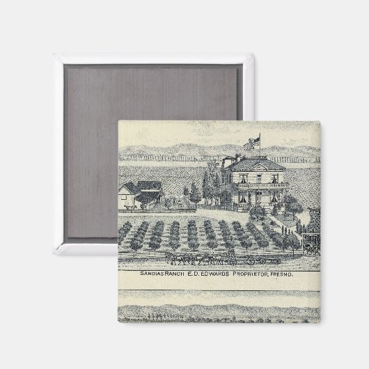 Hedge Row Vineyard, Fresno Magnet (Vorderseite/Rückseite)