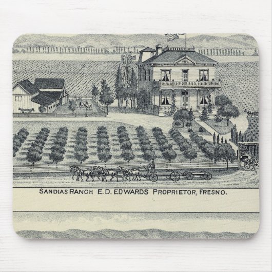 Hedge Row Vineyard, Fresno Mousepad (Vorne)