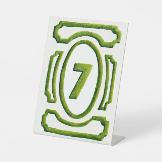 Hedge-Tabelle 7 Sockelschild (Vorderseite)