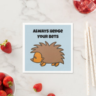 Hedge Your Wetten Igel Funny Gambling Cartoon Serviette