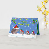 Hedgehog and children Christmas  Karte (Gelbe Blume)